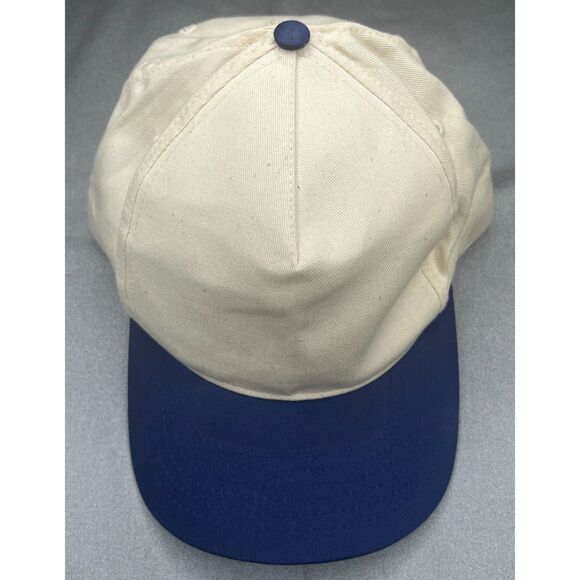 Vintage New Age Inc. Baseball Cap - Cream & Blue - 100% Cotton - Picture 1 of 5